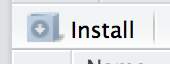 The Install button in RStudio’s Packages pane.