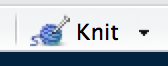 The Knit control for rendering an R Markdown document.