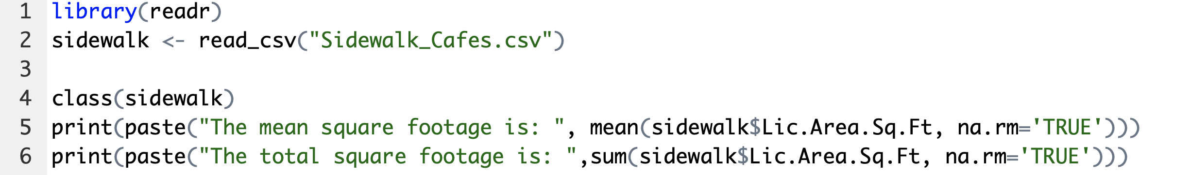 The addition of the print command to enable printing in the console from an R script that is executed using the source( ) function.